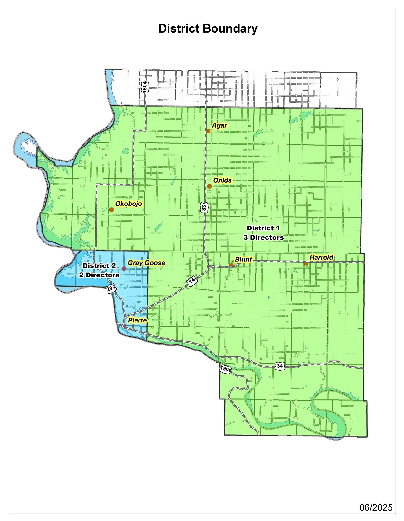 Oahe Electric District Map